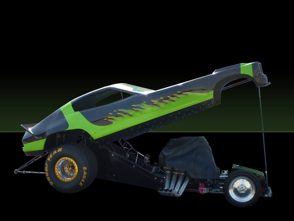 Dragster car wrap