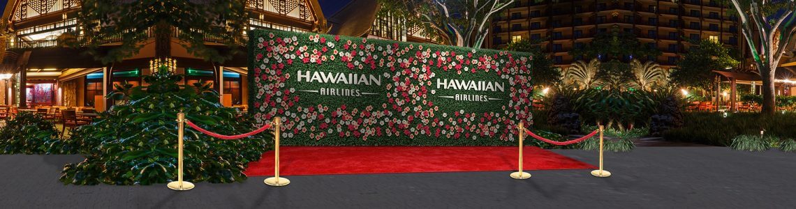 Hawaiian Airlines 3D hedge wall