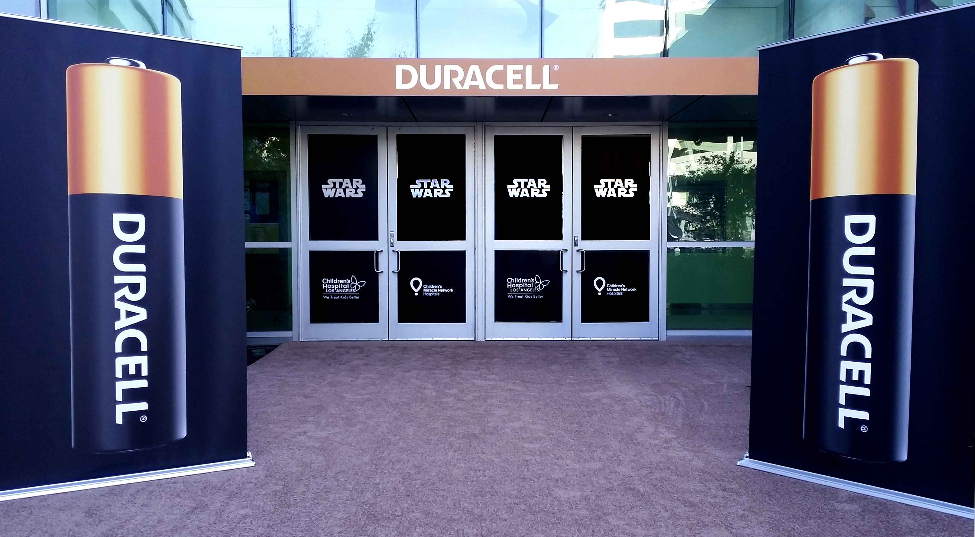 Custom entry signage for a Children's Miracle Network Hospitals event