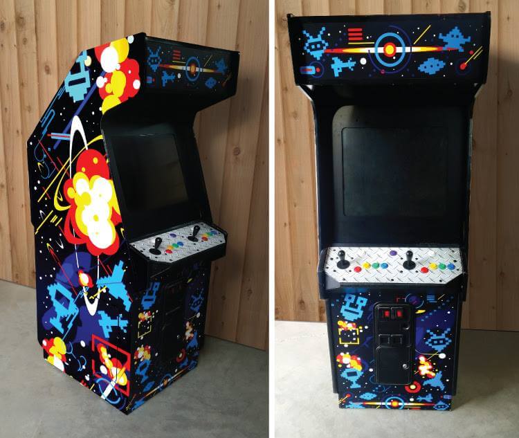 We wrapped this arcade machine with colorful graphics for a Letgo commercial