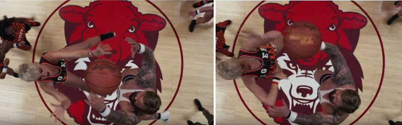 Custom court logo for Katy Perry's new video, "Swish Swish"