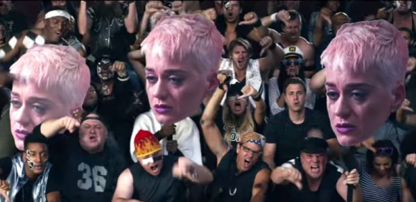 Gatorfoam cut-outs of Katy Perry's face!