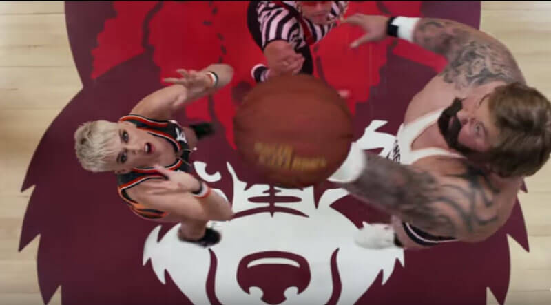 Custom court logo for Katy Perry's new video, "Swish Swish"