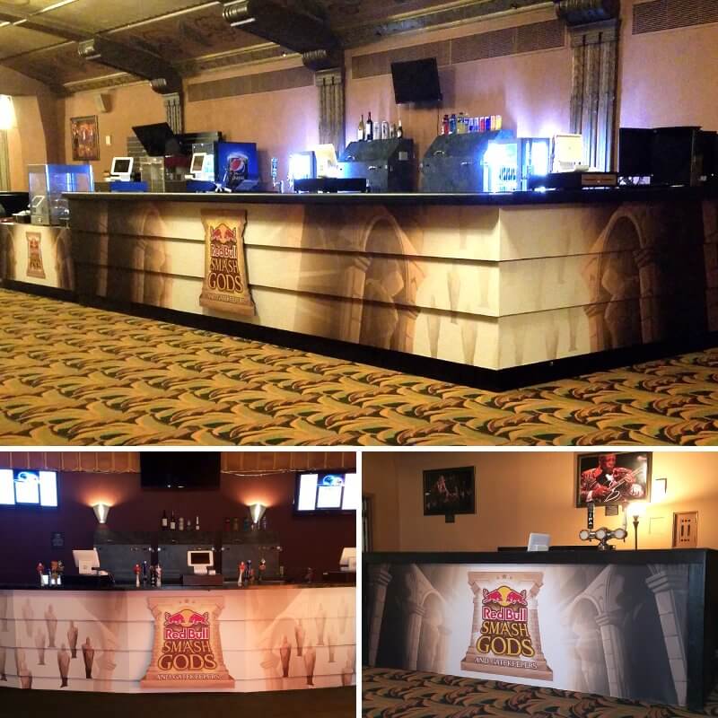 Some custom wrapped bars for the “Red Bull Smash Gods and Gate Keepers” event