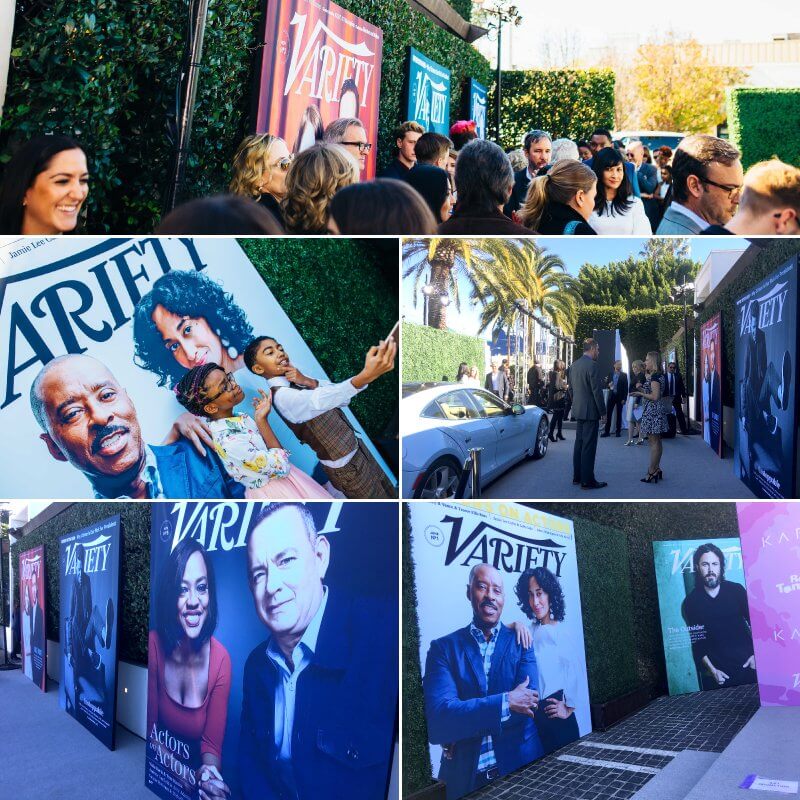 Extra large 7 by 8 foot posters the Variety Award Show party