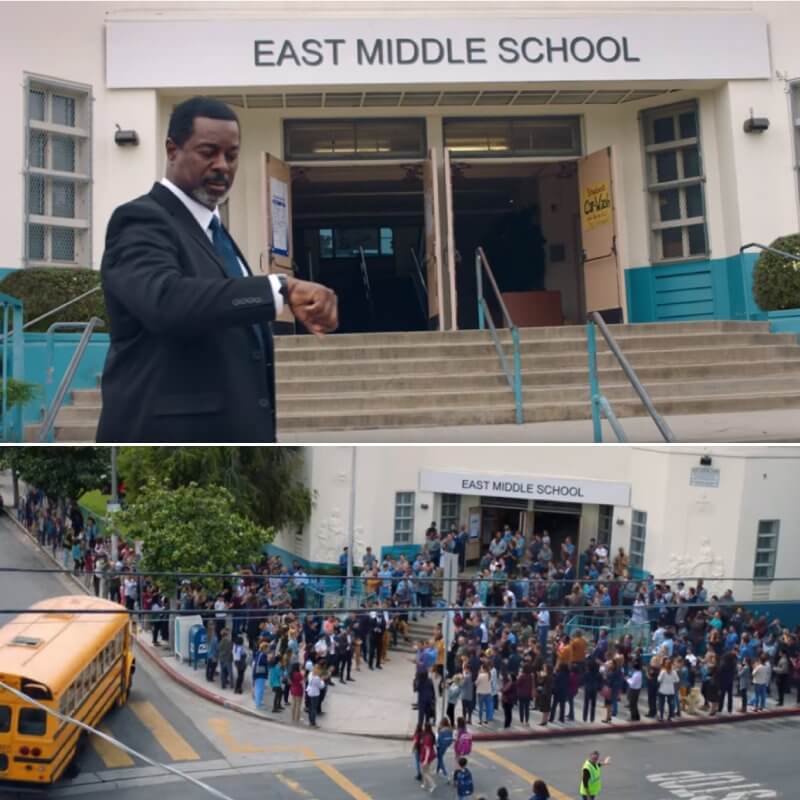 We fabricated and installed this East Middle School sign for this Walmart commercial