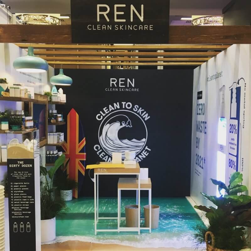We printed the wall signage and ocean floor graphics to create this space for Ren Clean Skincare