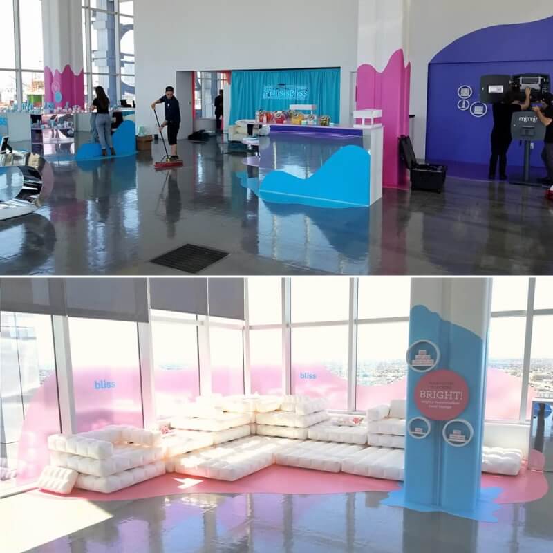 A set of decals, 3D lettering, and other graphics for Bliss' new partnership with PETA at Sky Studios