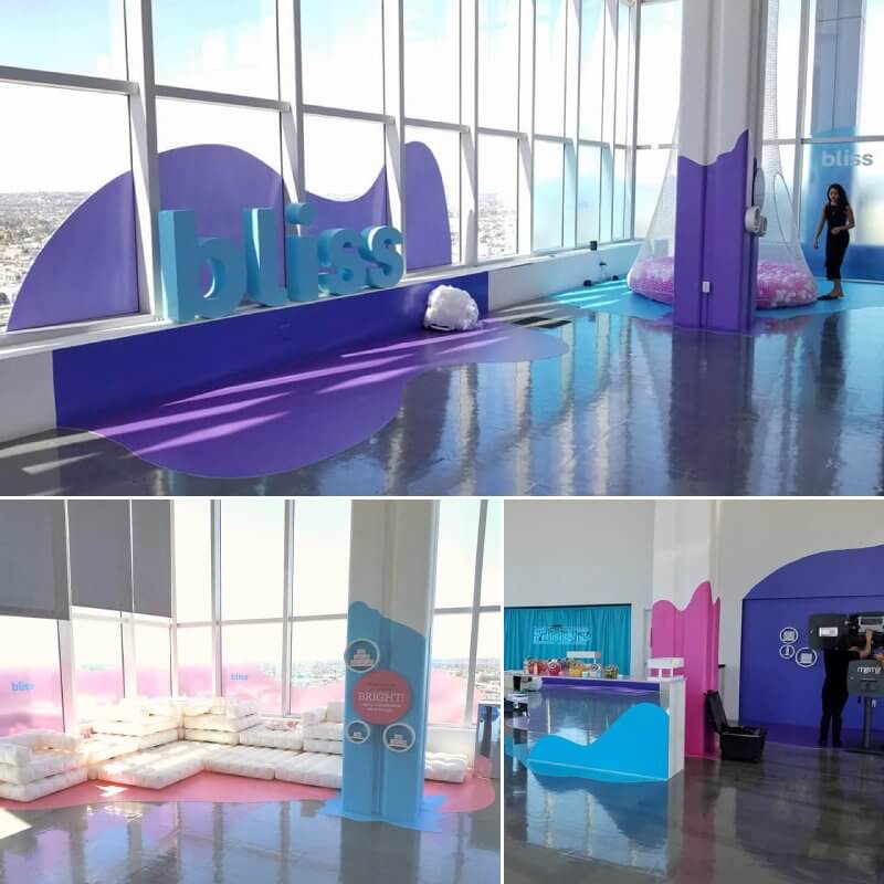 A set of decals, 3D lettering, and other graphics for Bliss' new partnership with PETA at Sky Studios
