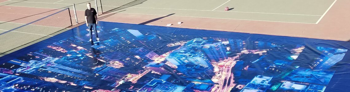 One of our Large Fabric Prints! Yes, that's a tennis court!